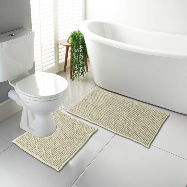 1000 GSM Chenille Microfibre Bath Mats & Pedestal Mats