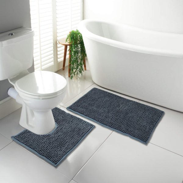 1000 GSM Chenille Microfibre Bath Mats & Pedestal Mats