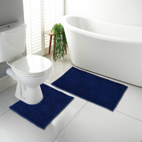 1000 GSM Chenille Microfibre Bath Mats & Pedestal Mats