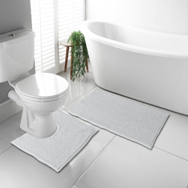 1000 GSM Chenille Microfibre Bath Mats & Pedestal Mats