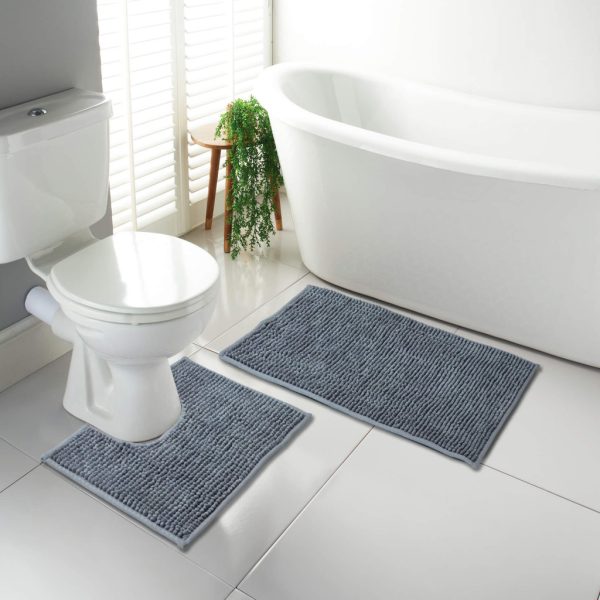 1000 GSM Chenille Microfibre Bath Mats & Pedestal Mats
